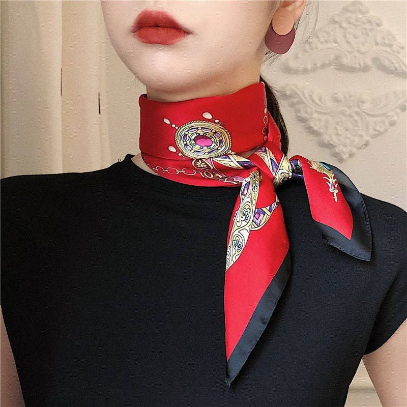 Marayn - Wholesale Scarf – Women's - Retro Chic 70cm Silk Scarf for Timeless Style4