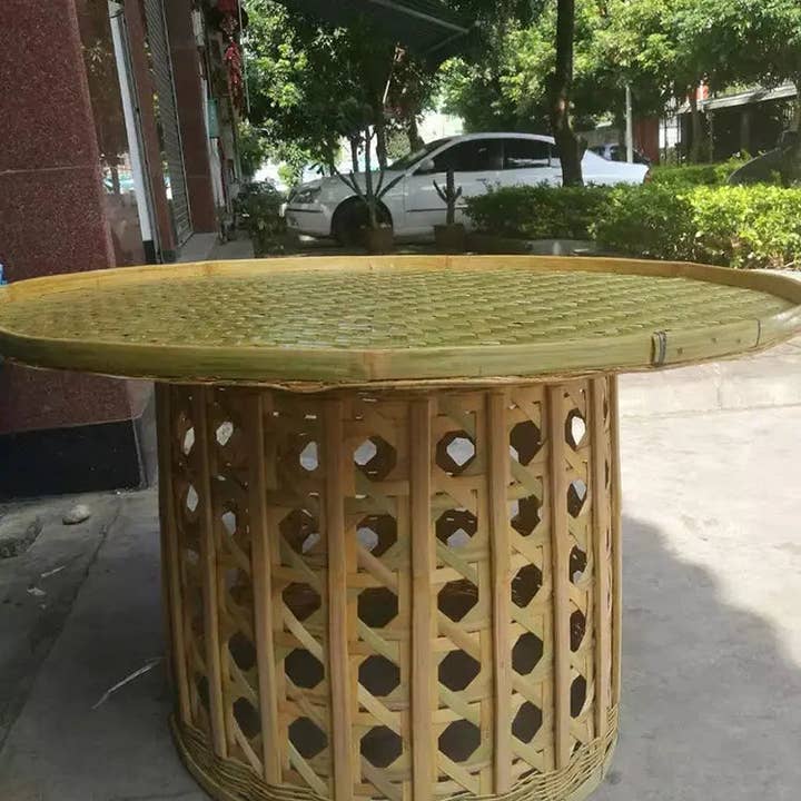 everythingbamboo - Wholesale Coffee table - Bamboo Table Bamboo Handwoven Handmade Round Coffee Tea Dining Table Artwork3