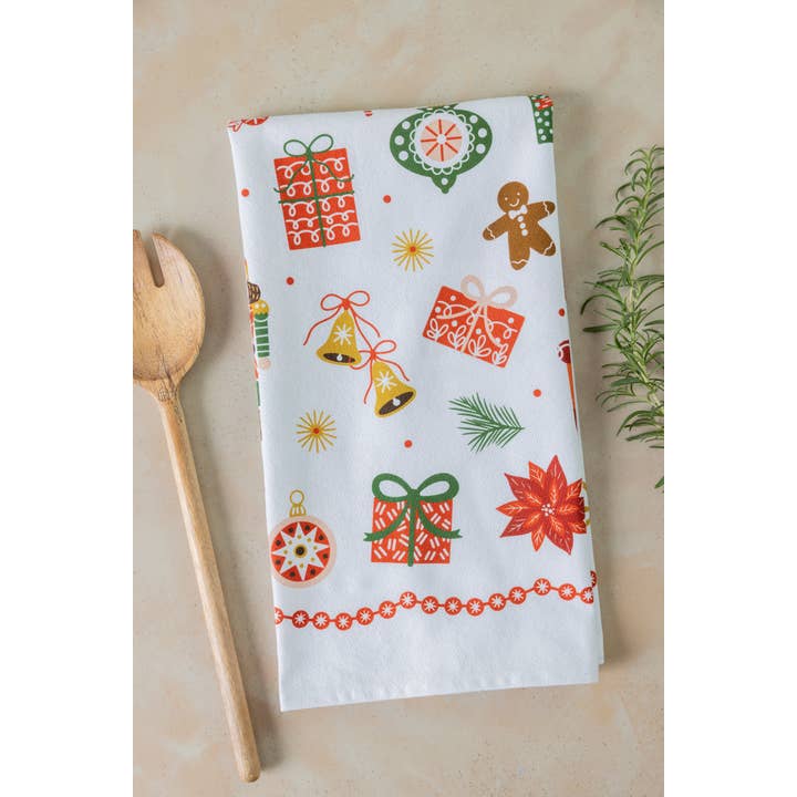 Gingiber - Wholesale Tea Towel - Festive Trinkets Tea Towel – Whimsical Holiday5