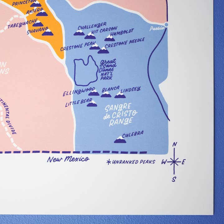 Little Known Goods - Wholesale Map - Colorado 14ers Map4