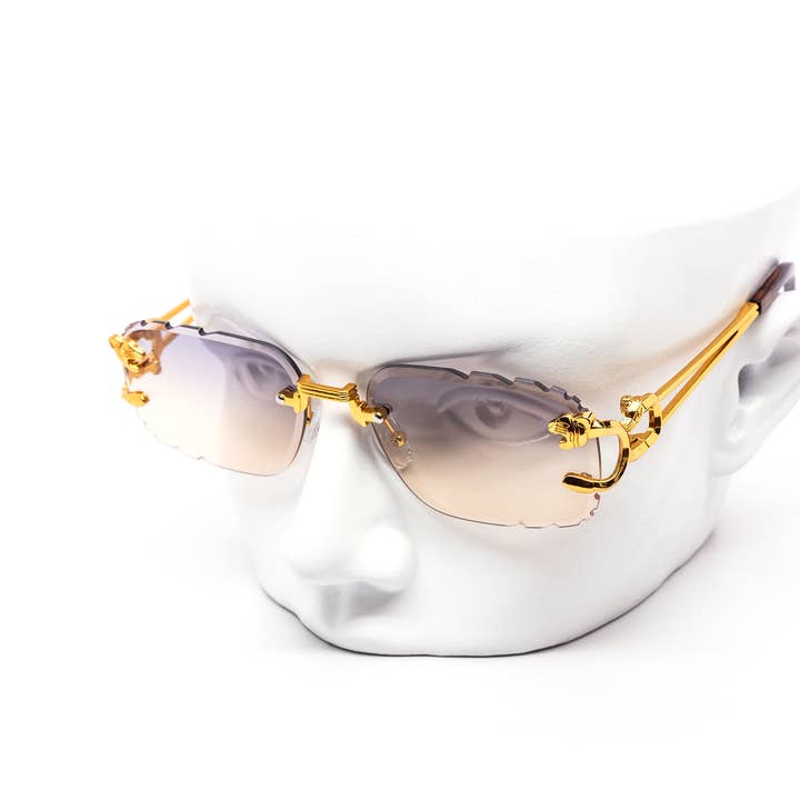 Lions Den Gradient Jagged Edge Miter-cut Sunglasses for wholesale by Still Friday