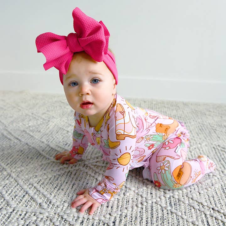 Gigi and Max - Wholesale Jumpsuit - Baby - Lainey RUFFLE ZIP Bamboo Baby Sleepies Little Outfit Western2