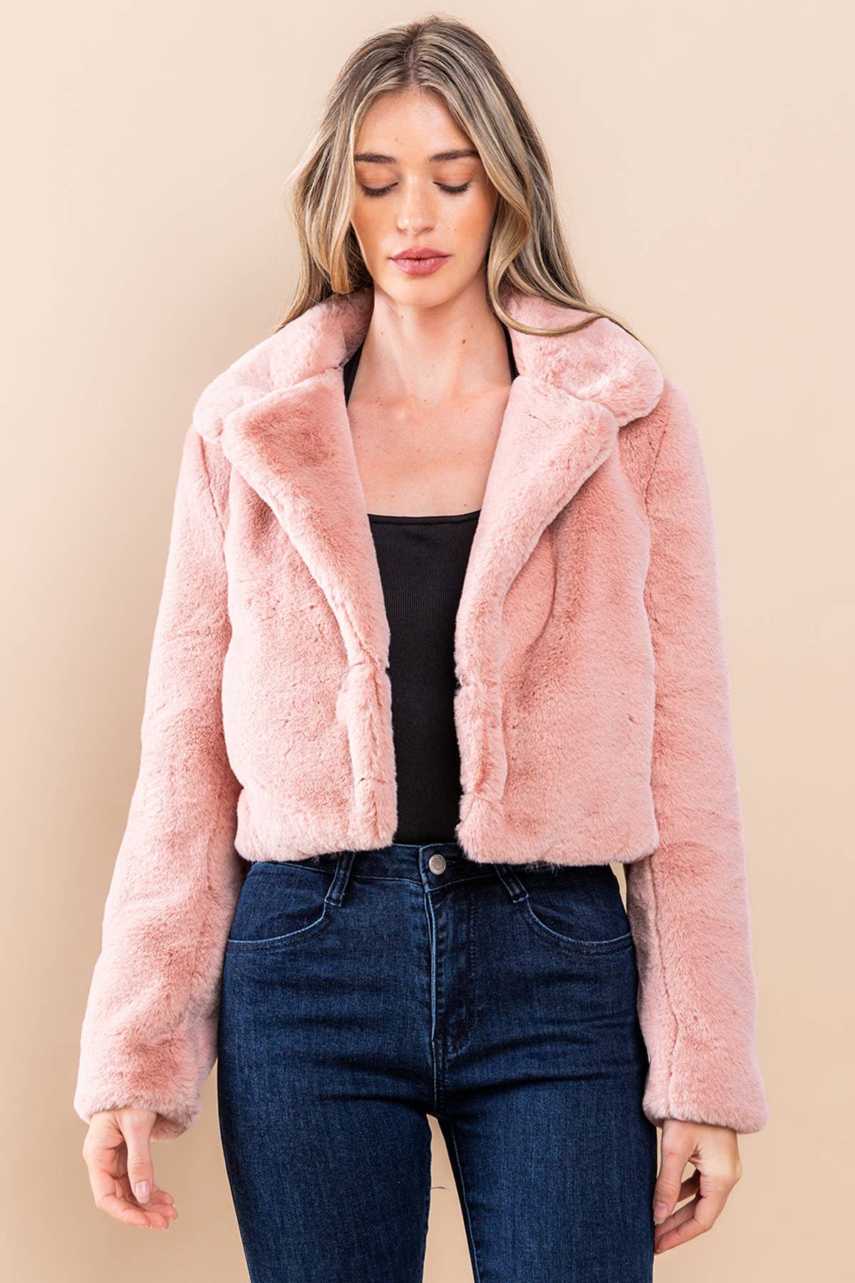 WISTERIA LANE – Blusão - Mulher por atacado – Jaqueta Cropped em Pelúcia Ultramacia Verde Limão 63746