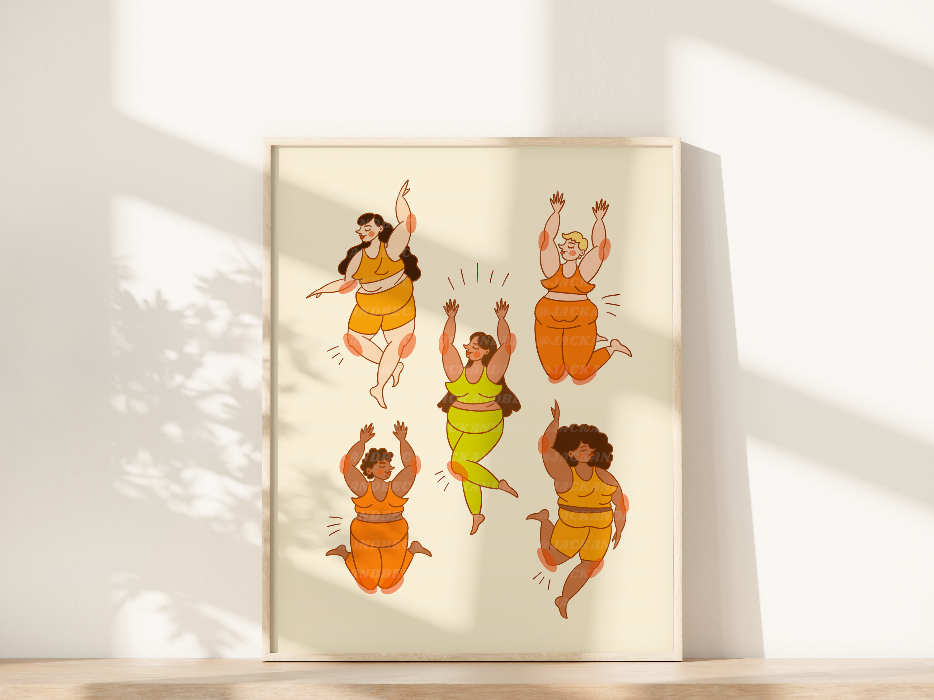 Jack and Bec - Wholesale Art Print - "Fellow Fats" Print, Body Positivity, Plus Size Art1