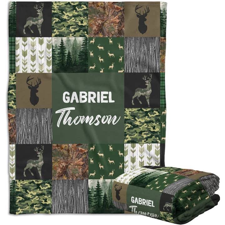 Coperta per bambini personalizzata, nome del bambino Woodland Nursery per la vendita all'ingrosso da parte di Angeline Kids