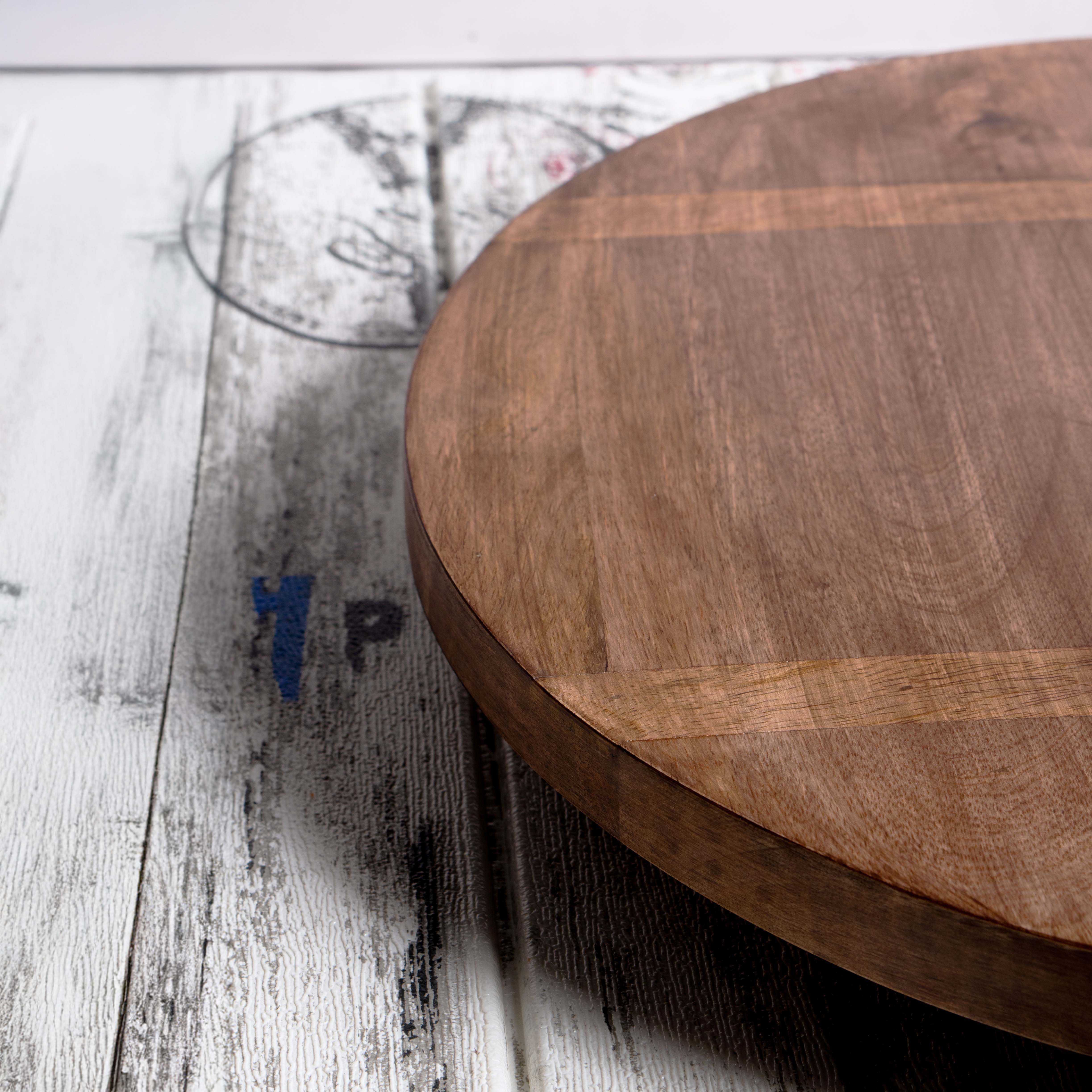 Valor Home Goods - Wholesale Lazy Susan - 18" Large Rustic Wood Lazy Susan –  Rotating Centerpiece 3