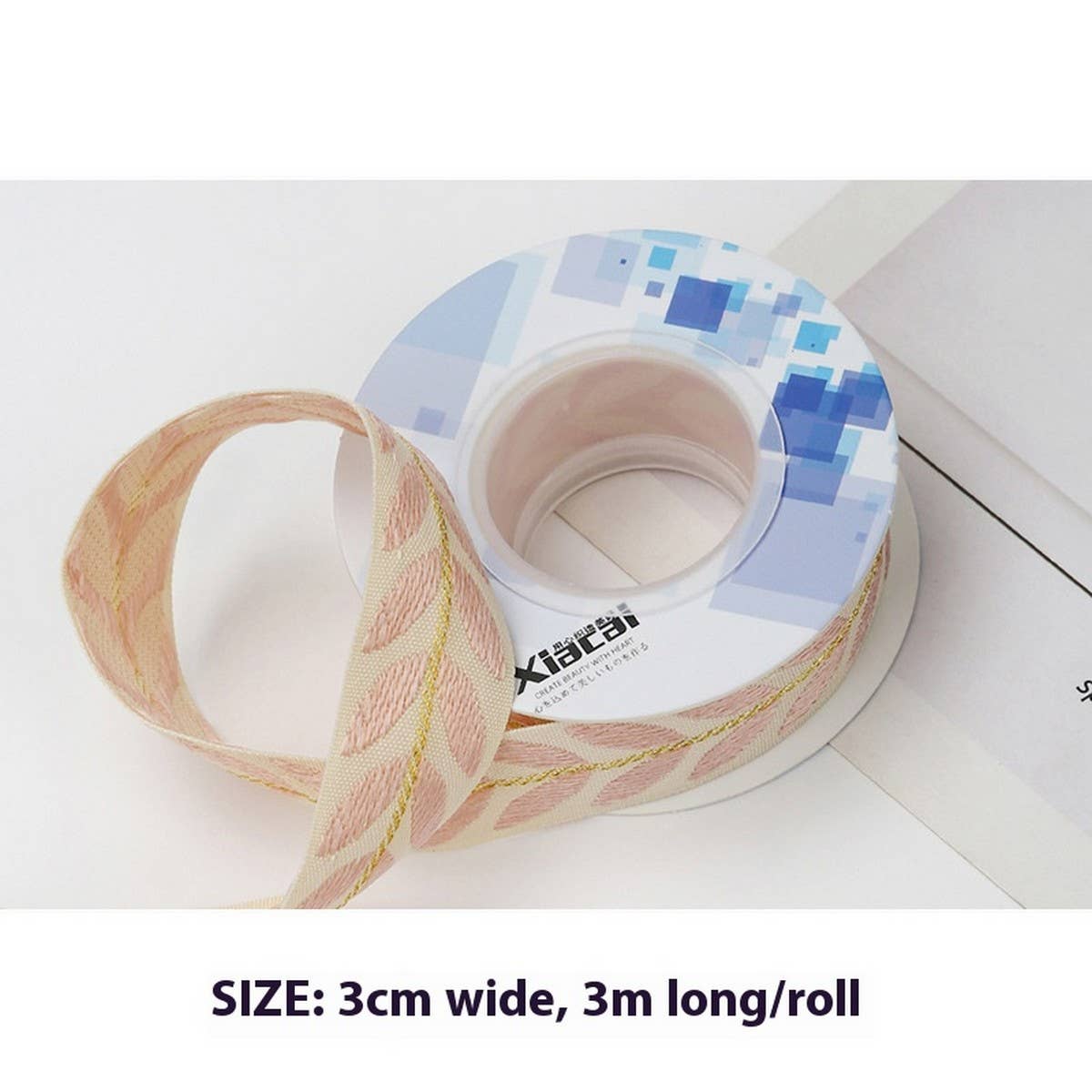 ACCITY - Wholesale Ribbon - Gift Wrapping - LEAF EMBROIDERY RIBBON EDGING RIBBON RIBBON_CWMM57645