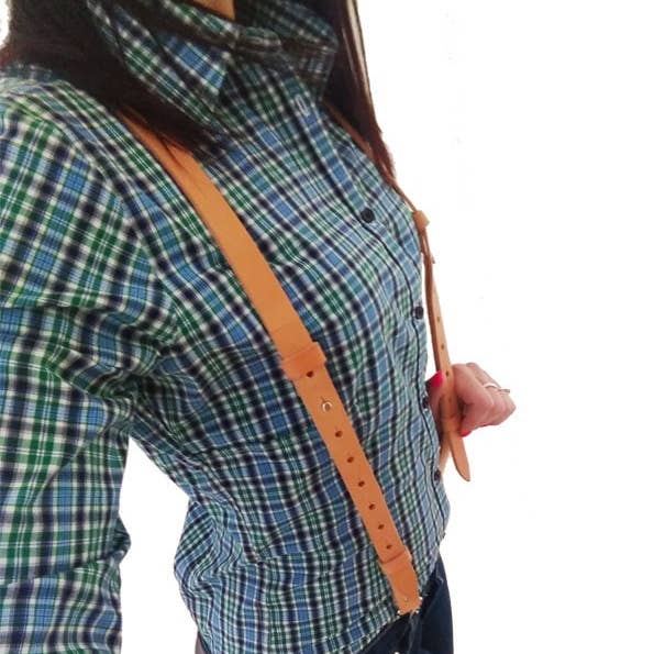 Handmade Colored Leather Suspenders Customized #134 for wholesale by Mario Doni