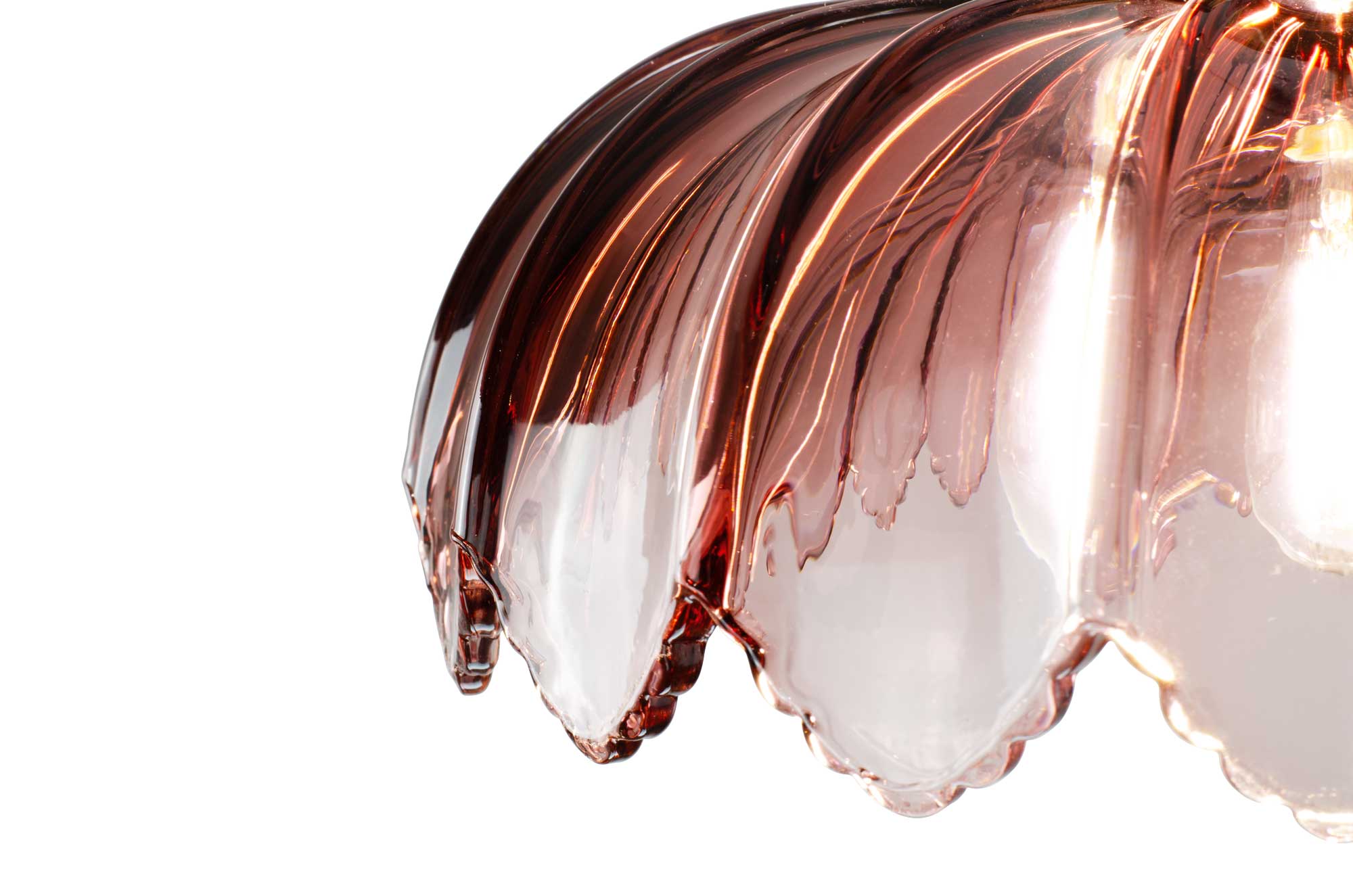 C-Création - Wholesale Chandelier/Hanging Light - Retro-style colored glass pendant Petal28