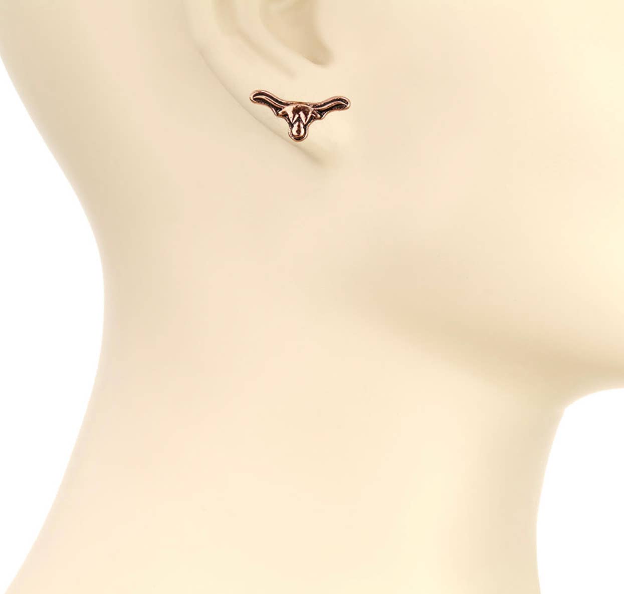 Boho Ranch Shop - Wholesale Stud/Post Earrings - Tiny Longhorn Steer Mini Earring Studs6