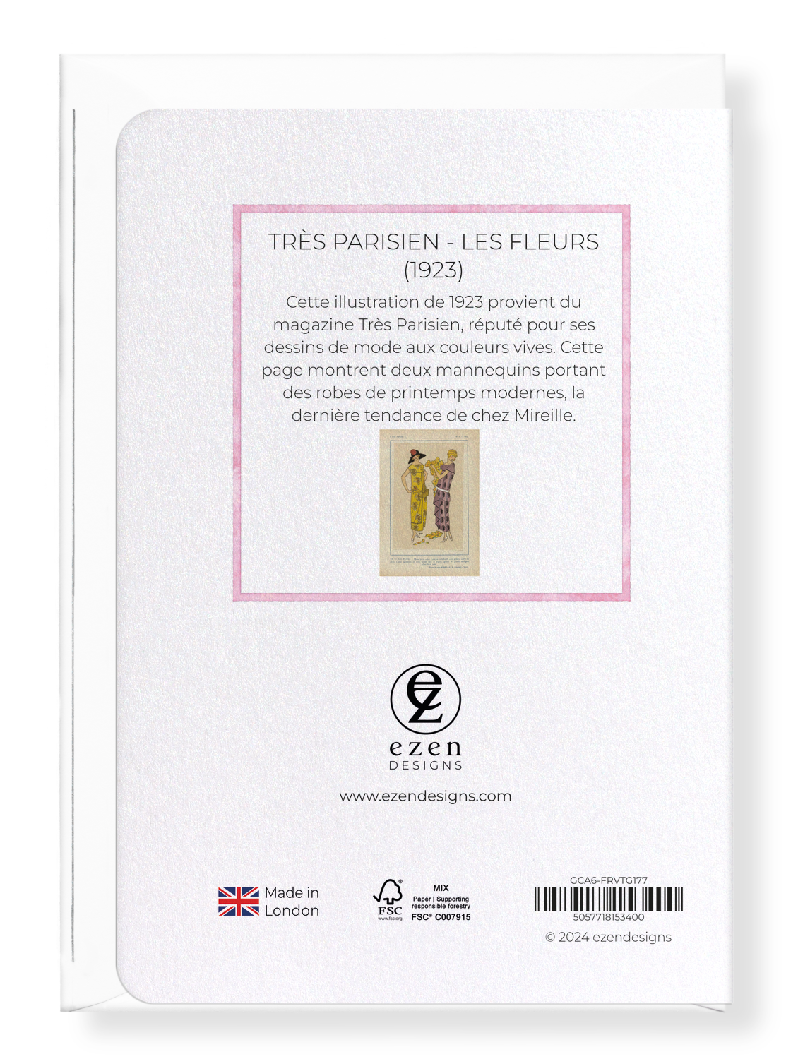 Ezen Trade - Wholesale Everyday Greeting Card - TRÈS PARISIEN - LES FLEURS (1923): Vintage Greeting Card1