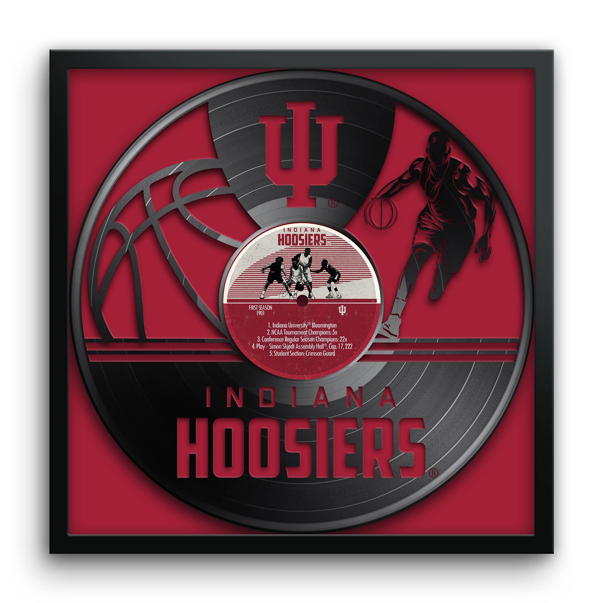 Sporticulture - Wholesale Art Print - NCAA INDIANA HOOSIERS FRAMED ART VINYL RECORD PRINT0