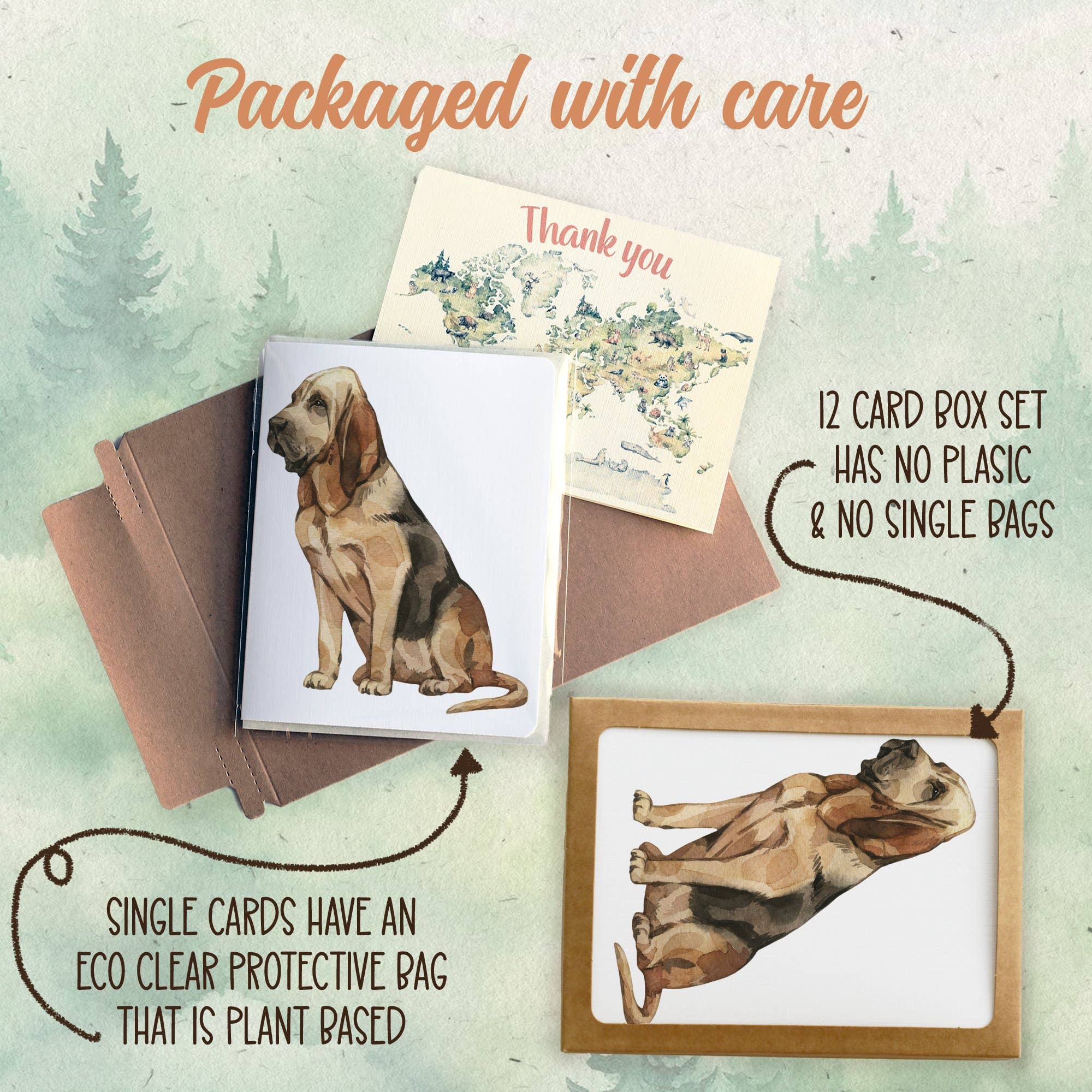 Soul Familiar – wholesale Vardagliga hälsningskort – Handgjort gratulationskort med Bloodhound-hund4