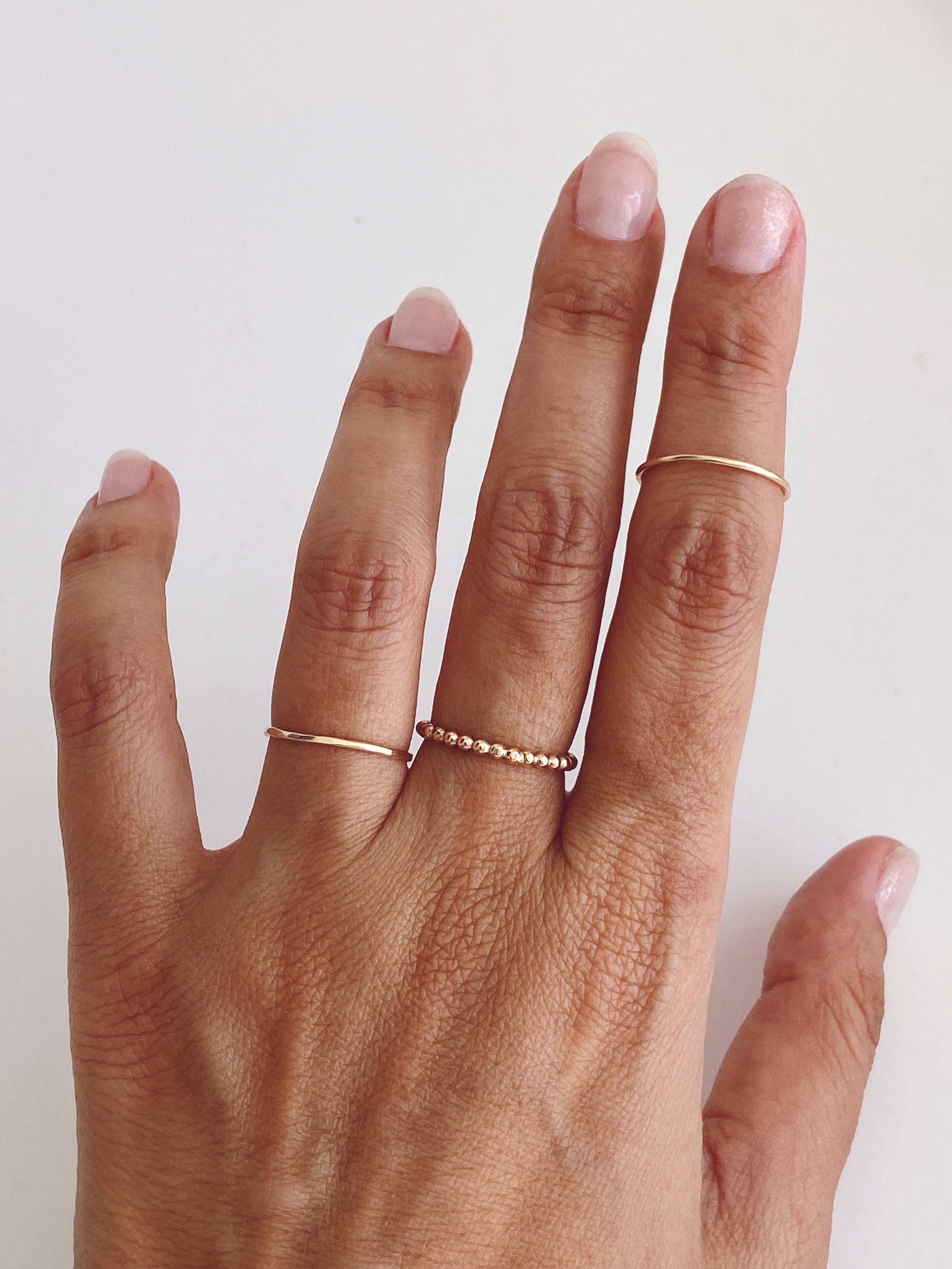 AVA Handmade Jewelry - Wholesale Band/Stacked Ring - Stacking 3 rings set, stackable, beaded, hammered ,thin13