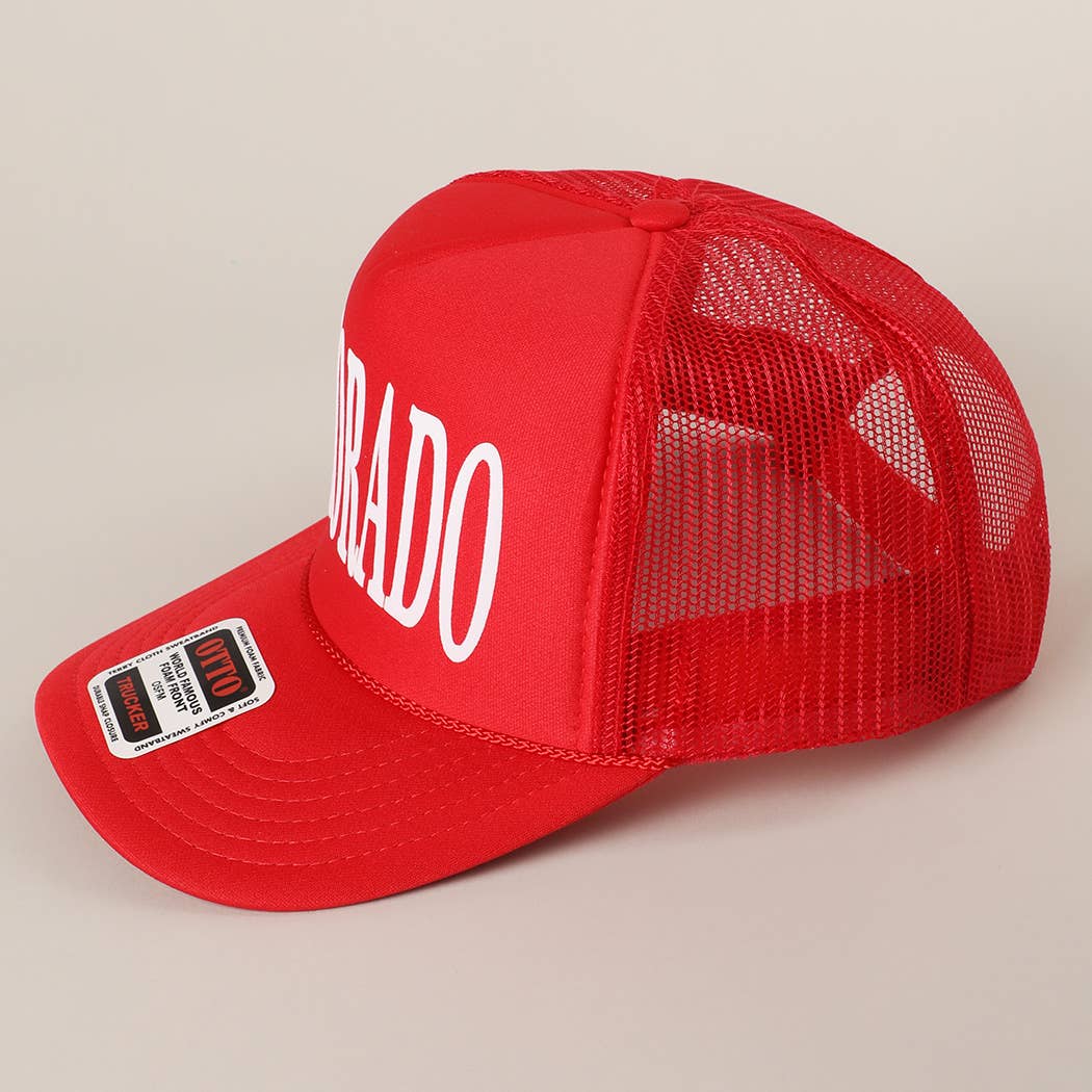 Fashion City - Wholesale Trucker Hat - Unisex - COLORADO Text Printed Mesh Back Foam Trucker Hat11