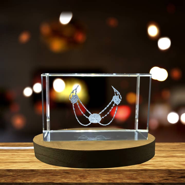 3D Engraved Crystal Escalavage Necklace with LED Base Light for wholesale by AB Crystal Collection