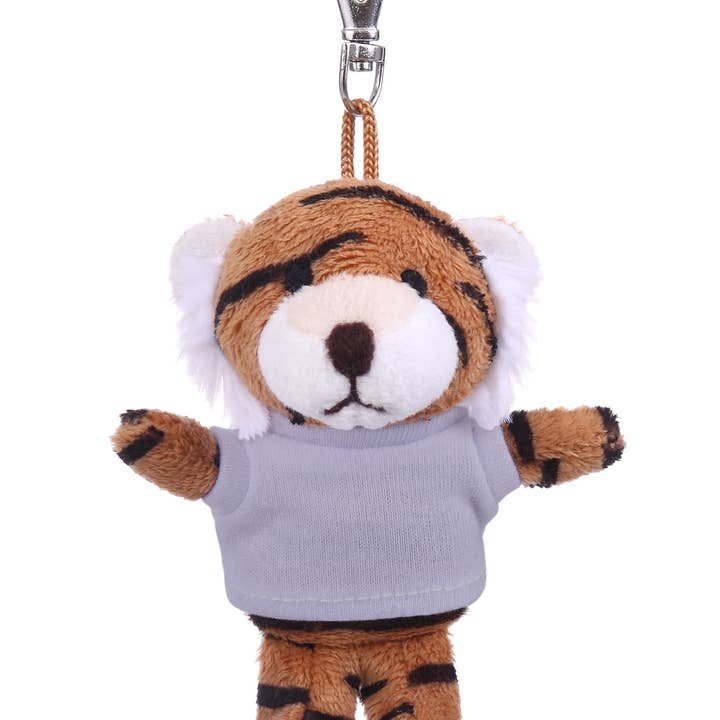 Plushland - Wholesale Keychain – Unisex - 4" Keychain - Tiger with customized shirt13