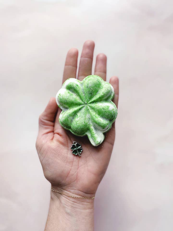 Shamrock - Four Leaf Clover Bath Bomb - Surprise Inside! for wholesale by The Sister Made