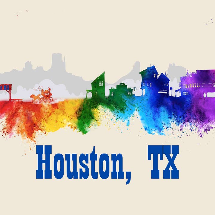 City Of Houston Skyline Poster Watercolor Art for wholesale by BMS BIZ