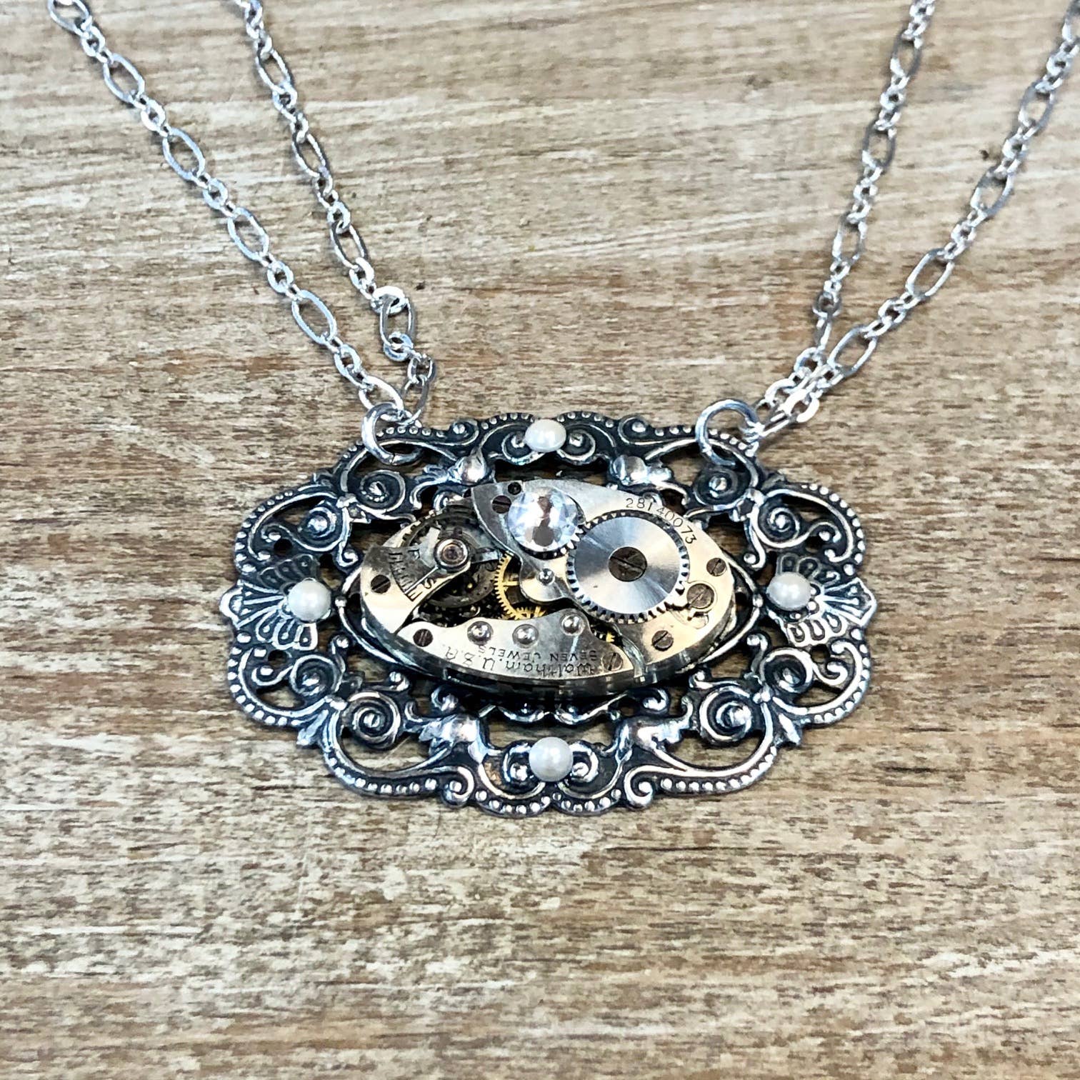 Lorraine Frances Jewelry - Wholesale Pendant/Charm Necklace - Movement Filigree & Pearl Necklace2