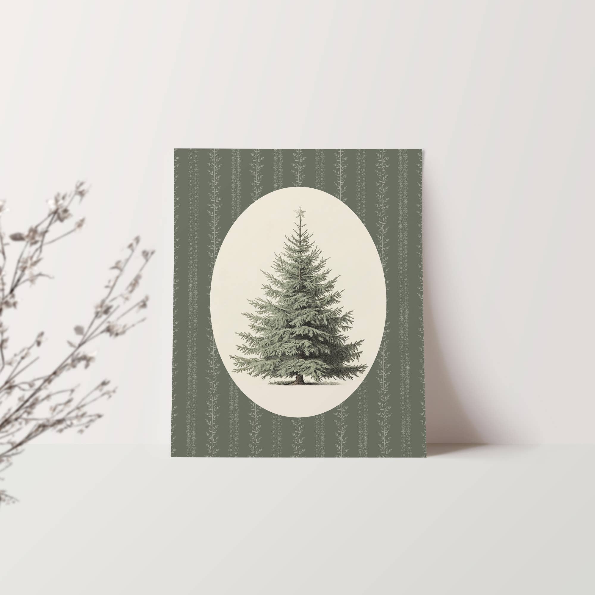 Rooted in Truth - Wholesale Kunstprint - Folk Vintage Kerstboom Muurkunst Print Vakantie Decoratie1