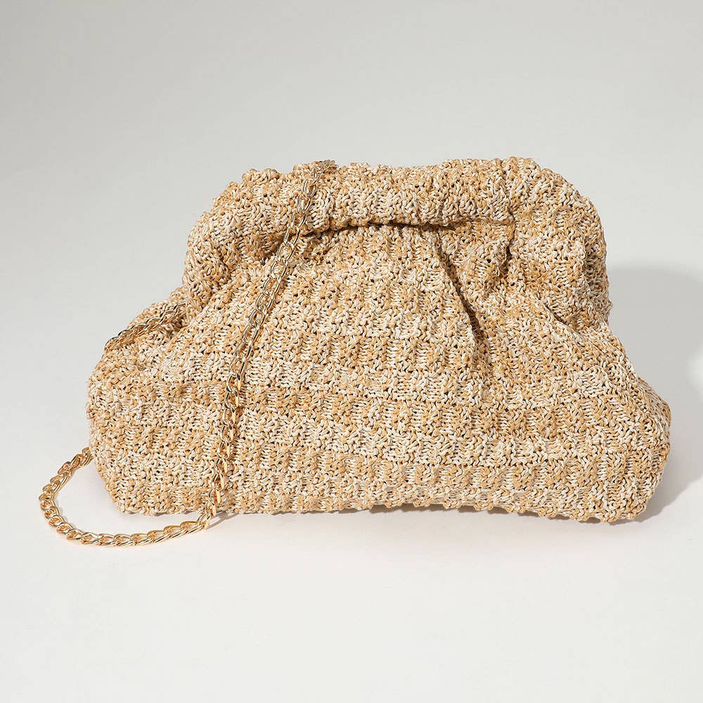 Sensibling Corp. - Vente Sac à bandoulière – femme - Sac pochette souple en raphia tissé / Sac bandoulière2