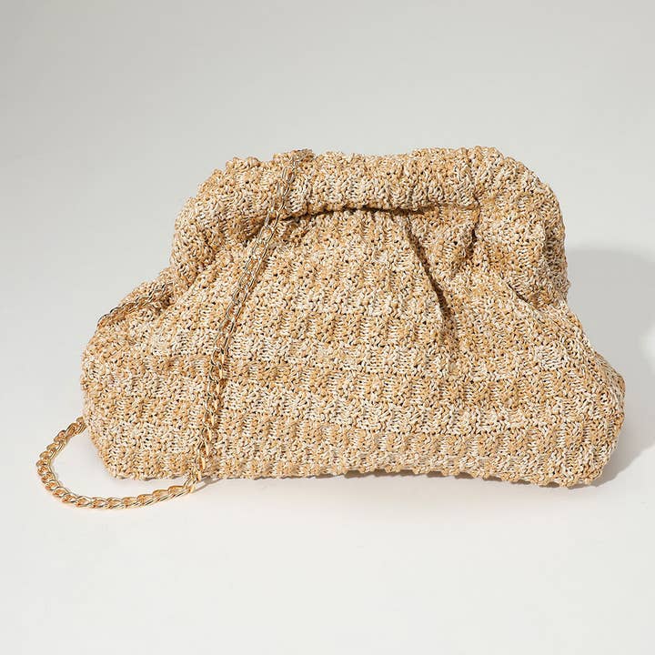 Sensibling Corp. - Vente Sac à bandoulière – femme - Sac pochette souple en raphia tissé / Sac bandoulière2