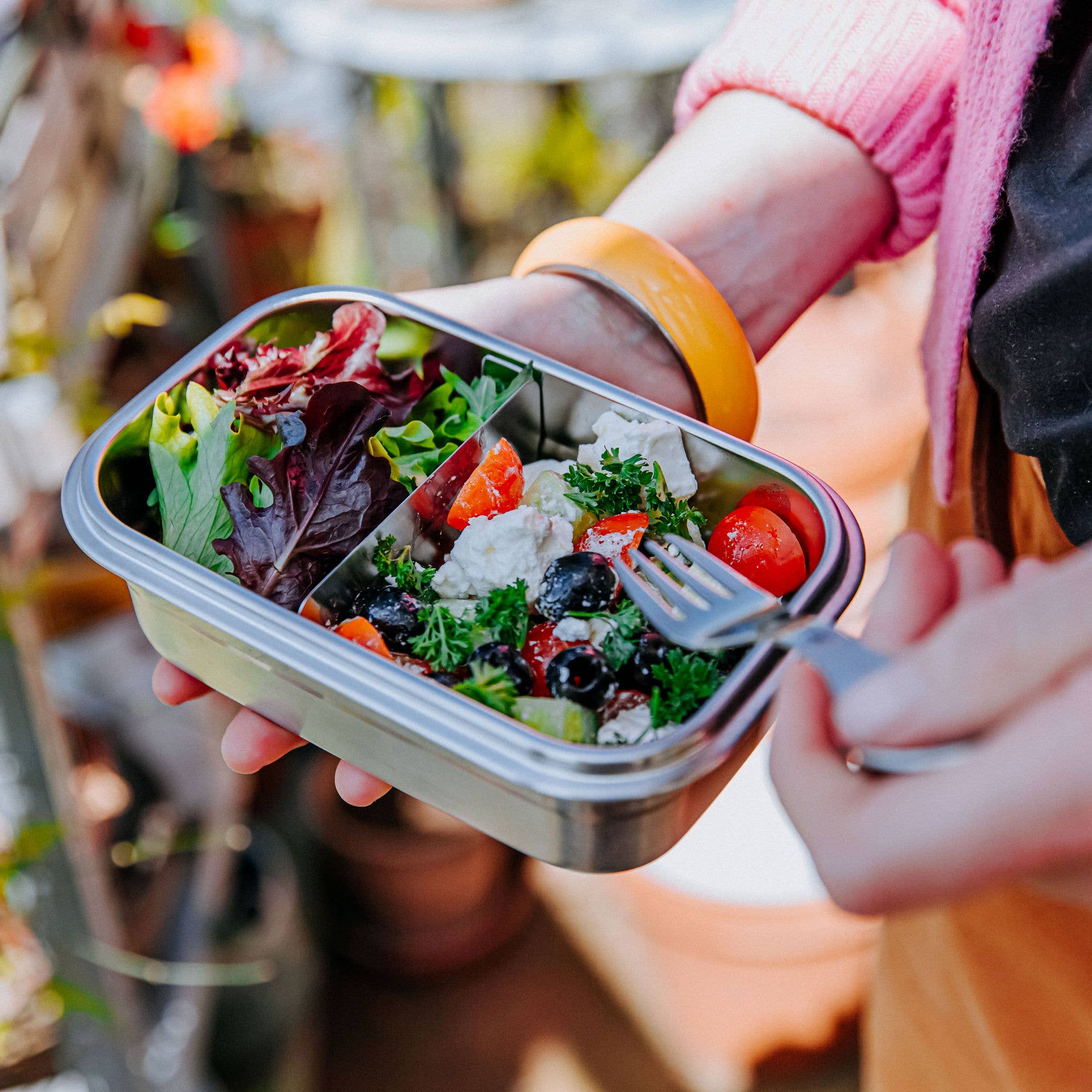 Elephant Box - Vente Sac/boîte repas - Boîte à déjeuner en acier inoxydable Clip & Seal - Petite / Moyenne2