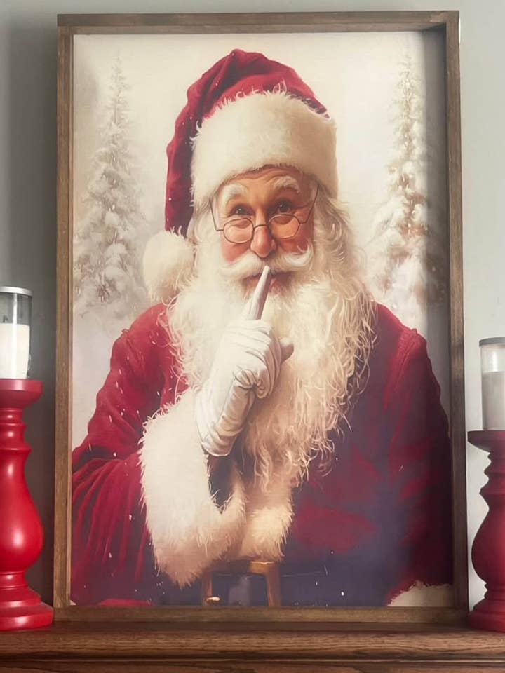 Santa Farmhouse Sign for wholesale by Stir Crazy Signs