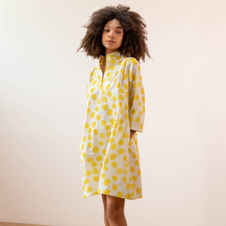 PAN Producto Básico - Wholesale Dress - Women's - Yellow polka-dot dress