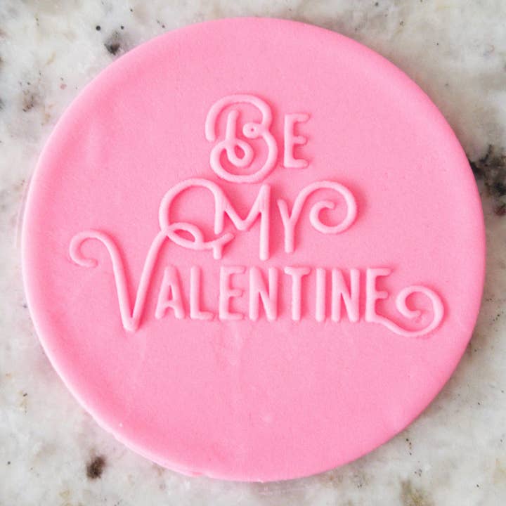 Be My Valentine Curl POPup Embosser Cookie Biscuit Stamp Valentines Day for wholesale by Cut Bake Stamp