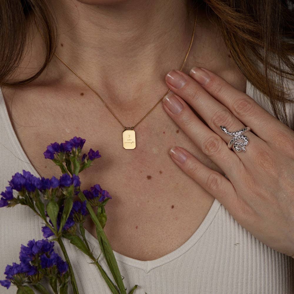 MantraBand - Wholesale Pendant/Charm Necklace - I Am Enough - 18k Gold-Dipped necklace2