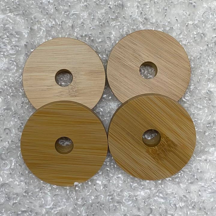 Couvercle en bambou pour canette en verre de 16 oz pour la vente par Dynali Nicole’s