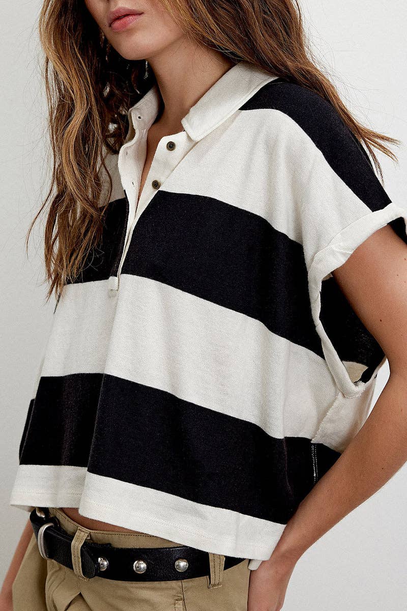 Mccolin - Wholesale Polo - Women's - Striped Polo T-Shirt1