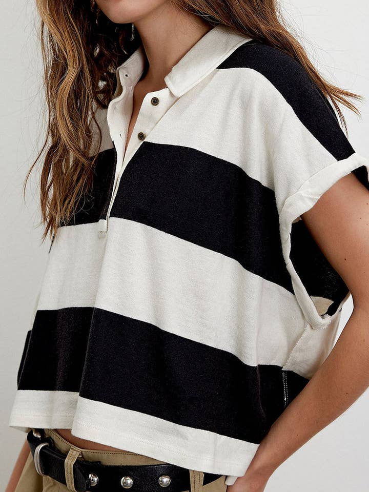 Mccolin - Wholesale Polo - Women's - Striped Polo T-Shirt1