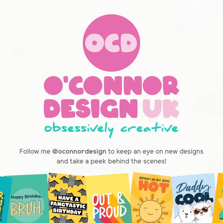 OCD Greeting Cards - Wholesale Birthday Card - Vintage Birthday Card - Funny Retro 60s, 70s Greeting Cards5