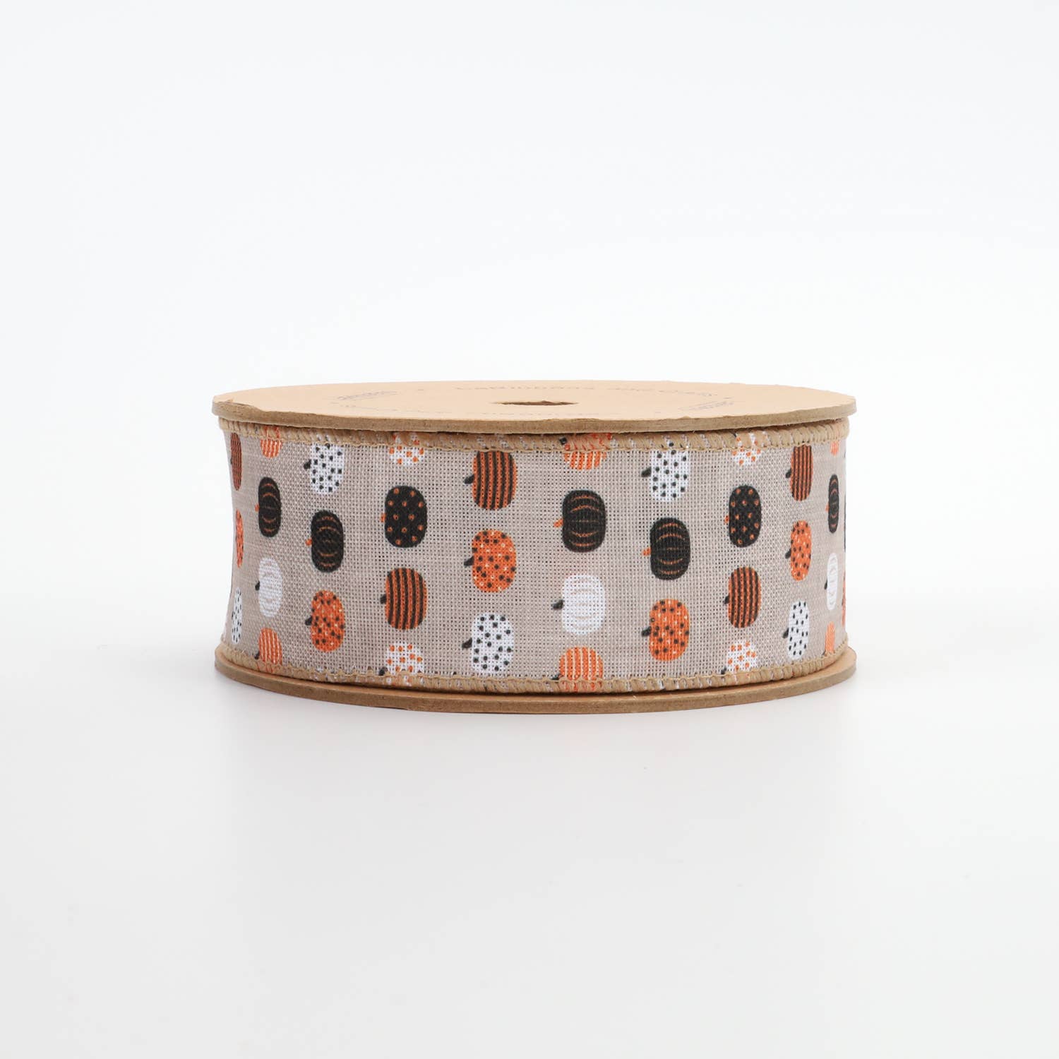 LA Ribbons Wholesale – Großhandel Band – Geschenke verpacken – 1 1/2 Zoll Weihnachtsband mit Draht | „Pumpkin“ Natur/Braun/Mehrfarbig4