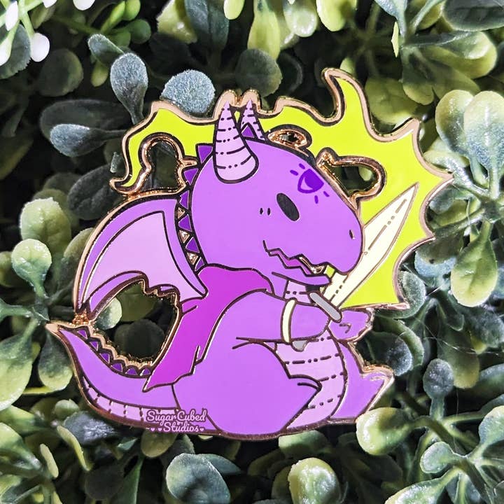 The Draconic Warlock, Dragons & Dragons Pin for wholesale by Sugar Cubed Studios
