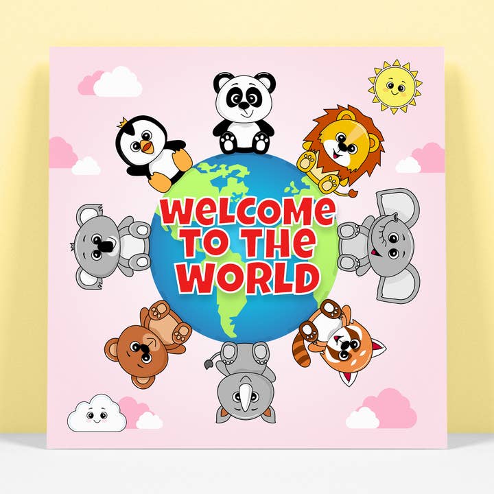 Welcome to the world - Baby girl card for wholesale by RoleyOleyMoley