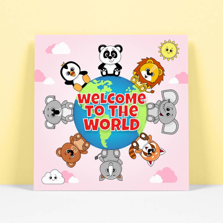 Velkommen til verden - Baby pige kort for engroshandel hos RoleyOleyMoley