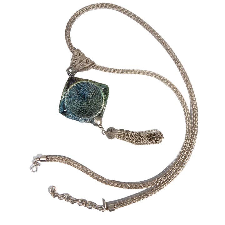 Hexahedron of Circles Pendant for wholesale by Sarah Cavender Metalworks