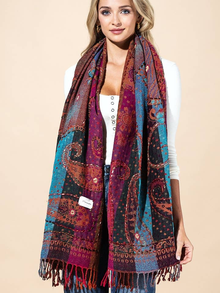 100% Wol Multi Sjaal voor wholesale door Marionette