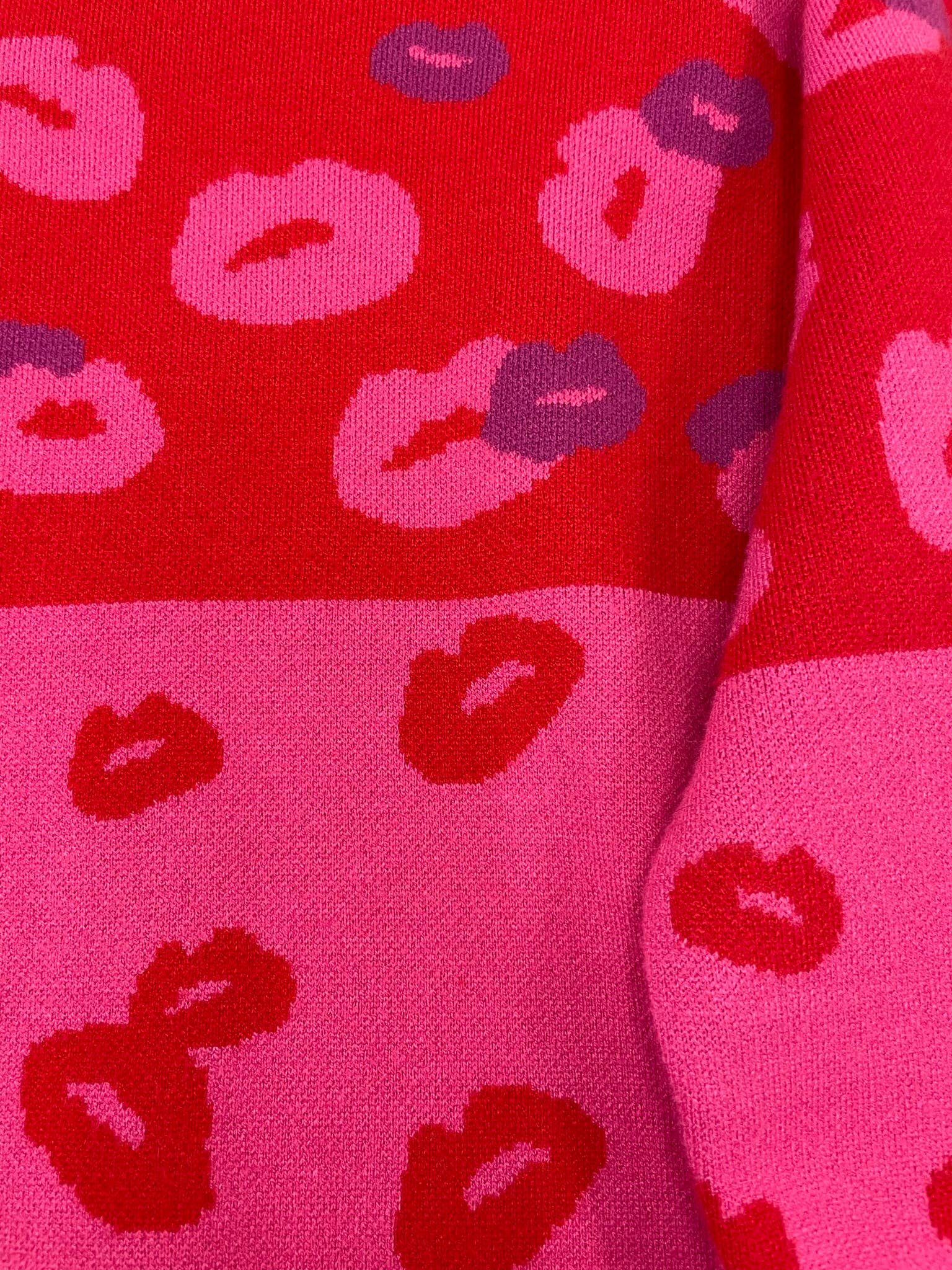 FEE G - Wholesale Knit Sweater - Women's - Yoko - Lips Jumper - Red (v210)3