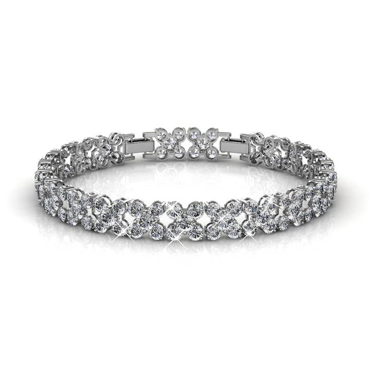Flowery Bracelet - Silver and Crystal for wholesale by CARALI / MYC Paris