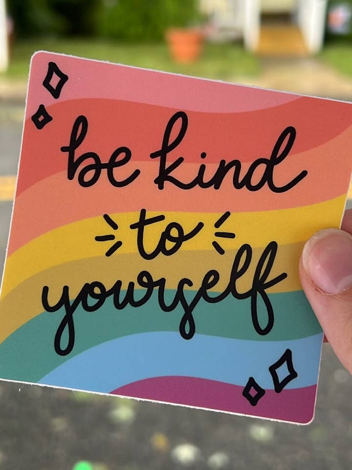 Vær venlig mod dig selv klistermærke for engroshandel hos Jelly Melly