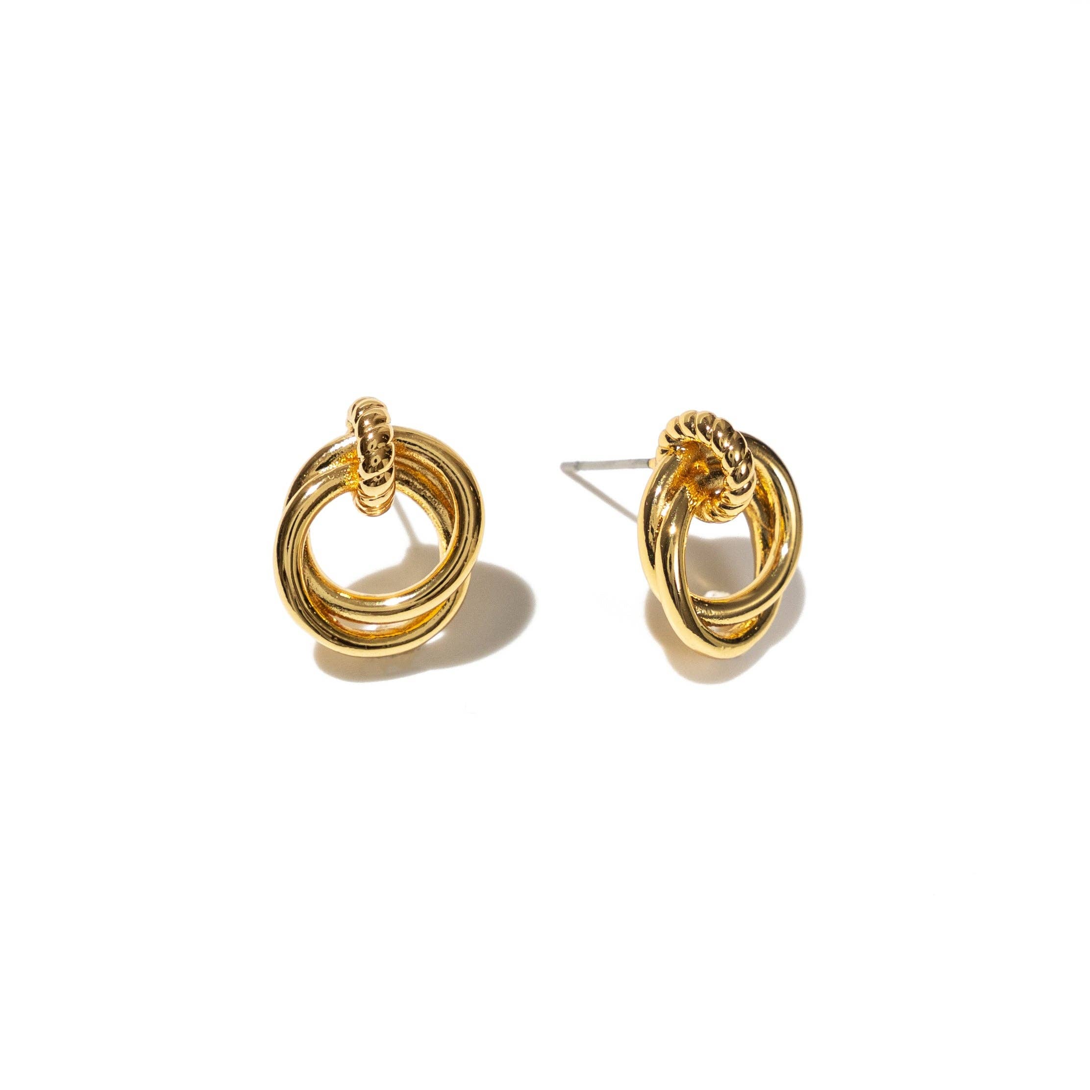 Brenda Grands Jewelry - Wholesale Stud/Post Earrings - 18k Gold Looped Duo Studs0