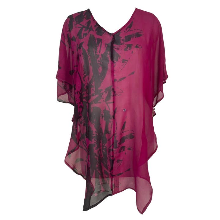 PRG8597 Sheer Wabi Sabi Pure Silk Waterfall Top for wholesale by sariKNOTsari