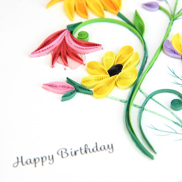 Quilling Card – Engroshandel Fødselsdagskort – Wildflower Fødselsdag Blooms1