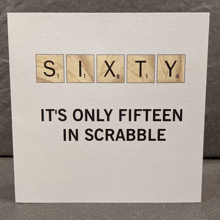 60th Birthday Card - Scrabble for wholesale by F and B Cards