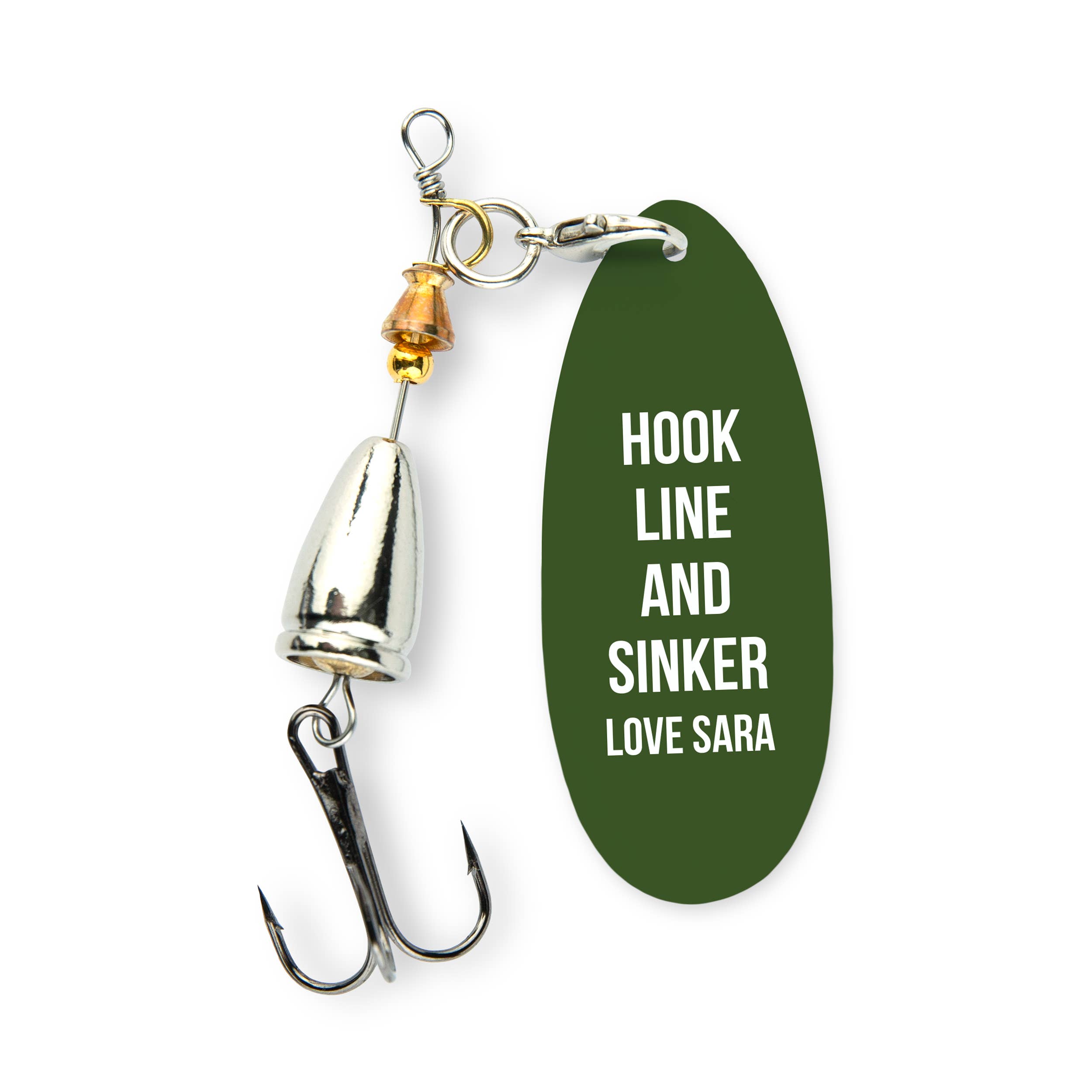 Weddingstar Inc. - Wholesale Keepsake Coin/Token - Personalized Fishing Lure with Gift Box - Custom Modern Text4